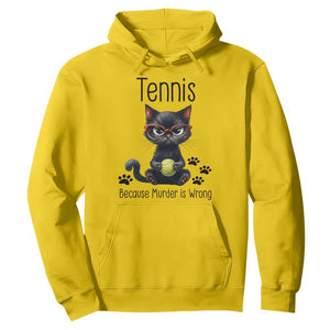 Funny Tennis Cat Gift Hoodie Because Murder Is Wrong TS12 Daisy Print Your Wear