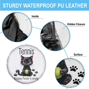 Funny Tennis Cat Gift Spare Tire Cover Because Murder Is Wrong TS12 Print Your Wear