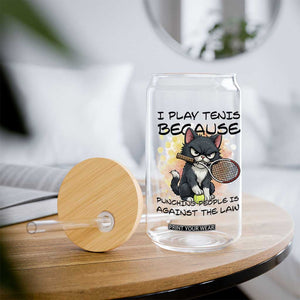 Funny Cat Plays Tennis Glass Can Because Punching People Is Against The Law TS12 Print Your Wear