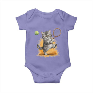 Funny Grumpy Cat Tennis Player Baby Onesie Gift For Tennis Fans TS12 Violet Print Your Wear
