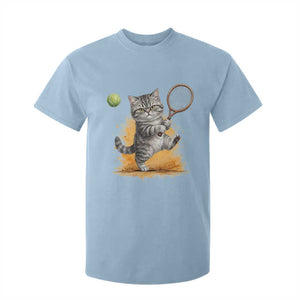 Funny Grumpy Cat Tennis Player T Shirt For Kid Gift For Tennis Fans TS12 Light Blue Print Your Wear