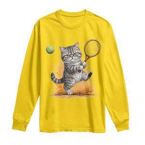Funny Grumpy Cat Tennis Player Long Sleeve Shirt Gift For Tennis Fans TS12 Daisy Print Your Wear