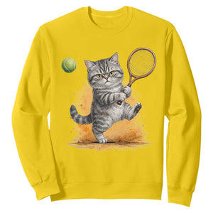 Funny Grumpy Cat Tennis Player Sweatshirt Gift For Tennis Fans TS12 Daisy Print Your Wear