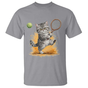 Funny Grumpy Cat Tennis Player T Shirt Gift For Tennis Fans TS12 Sport Gray Print Your Wear