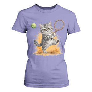 Funny Grumpy Cat Tennis Player T Shirt For Women Gift For Tennis Fans TS12 Violet Print Your Wear