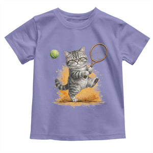 Funny Grumpy Cat Tennis Player Toddler T Shirt Gift For Tennis Fans TS12 Violet Print Your Wear