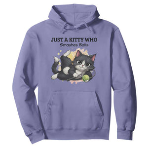 Just A Kitty Who Smashes Balls Hoodie Funny Tennis Cat Gift TS12 Violet Print Your Wear