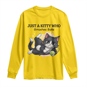 Just A Kitty Who Smashes Balls Long Sleeve Shirt Funny Tennis Cat Gift TS12 Daisy Print Your Wear