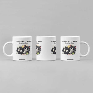 Just A Kitty Who Smashes Balls Coffee Mug Funny Tennis Cat Gift TS12 Print Your Wear