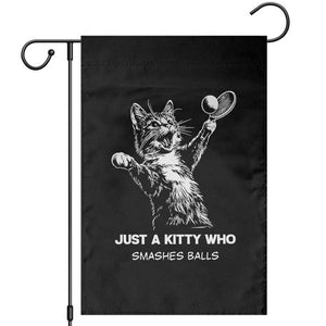 Funny Cat Plays Tennis Garden Flag Just A Kitty Who Smashes Balls TS12 Black Print Your Wear