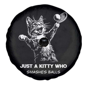 Funny Cat Plays Tennis Spare Tire Cover Just A Kitty Who Smashes Balls TS12 Print Your Wear