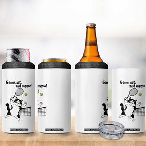 Funny Chubby Cat Tennis 4 in 1 Can Cooler Tumbler Game Set And Meow TS12 Print Your Wear
