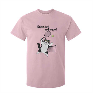 Funny Chubby Cat Tennis T Shirt For Kid Game Set And Meow TS12 Light Pink Print Your Wear