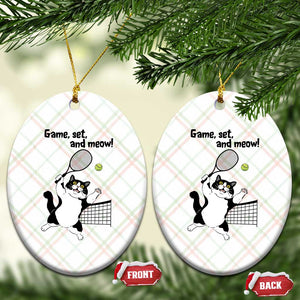 Funny Chubby Cat Tennis Ceramic Ornament Game Set And Meow TS12 Print Your Wear
