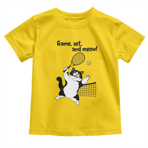 Funny Chubby Cat Tennis Toddler T Shirt Game Set And Meow TS12 Daisy Print Your Wear