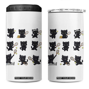 Funny Tennis Game Day Cat 4 in 1 Can Cooler Tumbler Tennis Player Gift TS12 One Size: 16 oz White Print Your Wear