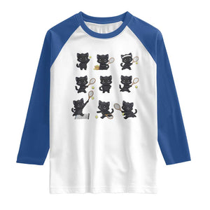 Funny Tennis Game Day Cat Raglan Shirt Tennis Player Gift TS12 White Royal Print Your Wear