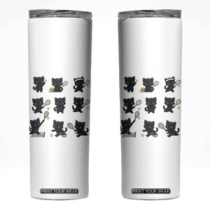 Funny Tennis Game Day Cat Skinny Tumbler Tennis Player Gift TS12 White Print Your Wear
