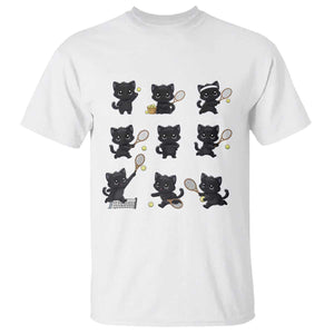 Funny Tennis Game Day Cat T Shirt Tennis Player Gift TS12 White Print Your Wear