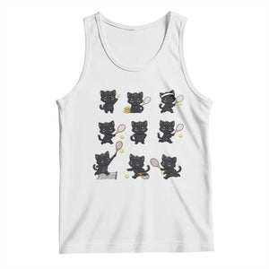 Funny Tennis Game Day Cat Tank Top Tennis Player Gift TS12 White Print Your Wear