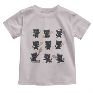 Funny Tennis Game Day Cat Toddler T Shirt Tennis Player Gift TS12 Ice Gray Print Your Wear