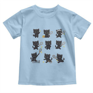 Funny Tennis Game Day Cat Toddler T Shirt Tennis Player Gift TS12 Light Blue Print Your Wear