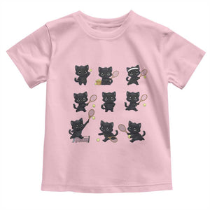 Funny Tennis Game Day Cat Toddler T Shirt Tennis Player Gift TS12 Light Pink Print Your Wear