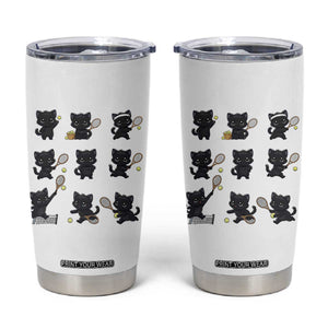 Funny Tennis Game Day Cat Tumbler Cup Tennis Player Gift TS12 White Print Your Wear