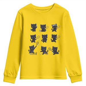 Funny Tennis Game Day Cat Youth Sweatshirt Tennis Player Gift TS12 Daisy Print Your Wear