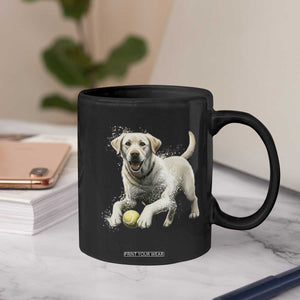 Cute Yellow Labrador Retriever With Tennis Ball Coffee Mug TS12 Print Your Wear