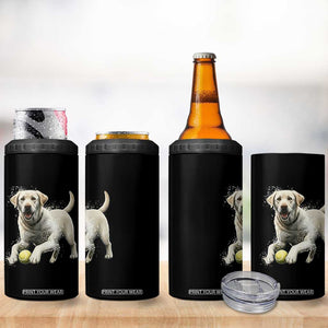 Cute Yellow Labrador Retriever With Tennis Ball 4 in 1 Can Cooler Tumbler TS12 Print Your Wear