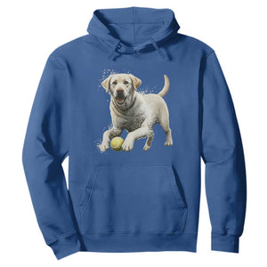 Cute Yellow Labrador Retriever With Tennis Ball Hoodie TS12 Royal Blue Print Your Wear