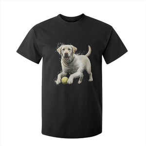 Cute Yellow Labrador Retriever With Tennis Ball T Shirt For Kid TS12 Black Print Your Wear