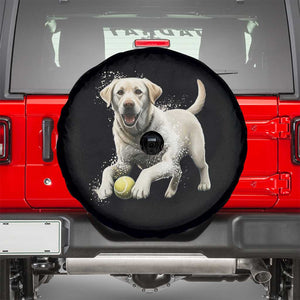 Cute Yellow Labrador Retriever With Tennis Ball Spare Tire Cover TS12 Black Print Your Wear