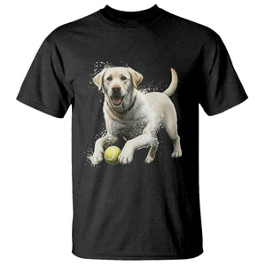 Cute Yellow Labrador Retriever With Tennis Ball T Shirt TS12 Black Print Your Wear