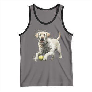 Cute Yellow Labrador Retriever With Tennis Ball Tank Top TS12 Deep Heather Black Print Your Wear