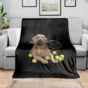 Funny Labrador Dog Playing Tennis Ball Throw Blanket Pet Lover Gift TS12 Print Your Wear