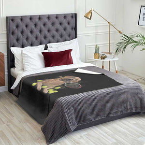 Funny Labrador Dog Playing Tennis Ball Throw Blanket Pet Lover Gift TS12 Print Your Wear