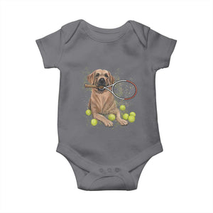 Funny Labrador Dog Playing Tennis Ball Baby Onesie Pet Lover Gift TS12 Charcoal Print Your Wear