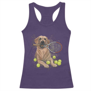 Funny Labrador Dog Playing Tennis Ball Racerback Tank Top Pet Lover Gift TS12 Purple Print Your Wear
