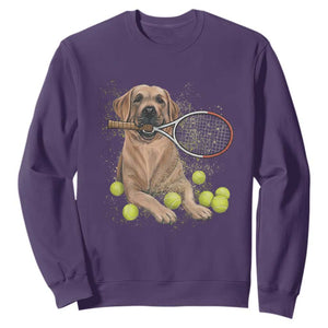 Funny Labrador Dog Playing Tennis Ball Sweatshirt Pet Lover Gift TS12 Purple Print Your Wear