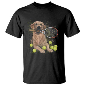 Funny Labrador Dog Playing Tennis Ball T Shirt Pet Lover Gift TS12 Black Print Your Wear