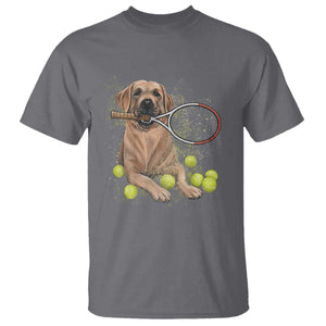 Funny Labrador Dog Playing Tennis Ball T Shirt Pet Lover Gift TS12 Charcoal Print Your Wear