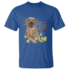 Funny Labrador Dog Playing Tennis Ball T Shirt Pet Lover Gift TS12 Royal Blue Print Your Wear