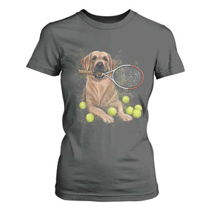 Funny Labrador Dog Playing Tennis Ball T Shirt For Women Pet Lover Gift TS12 Dark Heather Print Your Wear