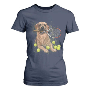 Funny Labrador Dog Playing Tennis Ball T Shirt For Women Pet Lover Gift TS12 Navy Print Your Wear