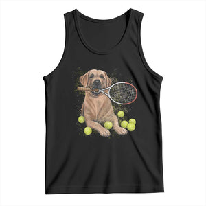 Funny Labrador Dog Playing Tennis Ball Tank Top Pet Lover Gift TS12 Black Print Your Wear
