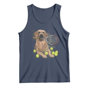 Funny Labrador Dog Playing Tennis Ball Tank Top Pet Lover Gift TS12 Navy Print Your Wear