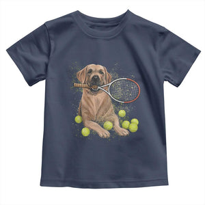 Funny Labrador Dog Playing Tennis Ball Toddler T Shirt Pet Lover Gift TS12 Navy Print Your Wear
