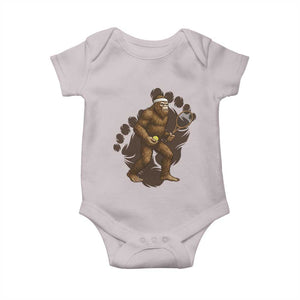 Funny Bigfoot Tennis Player Baby Onesie Folklore Cryptid Gift TS12 Ice Gray Print Your Wear
